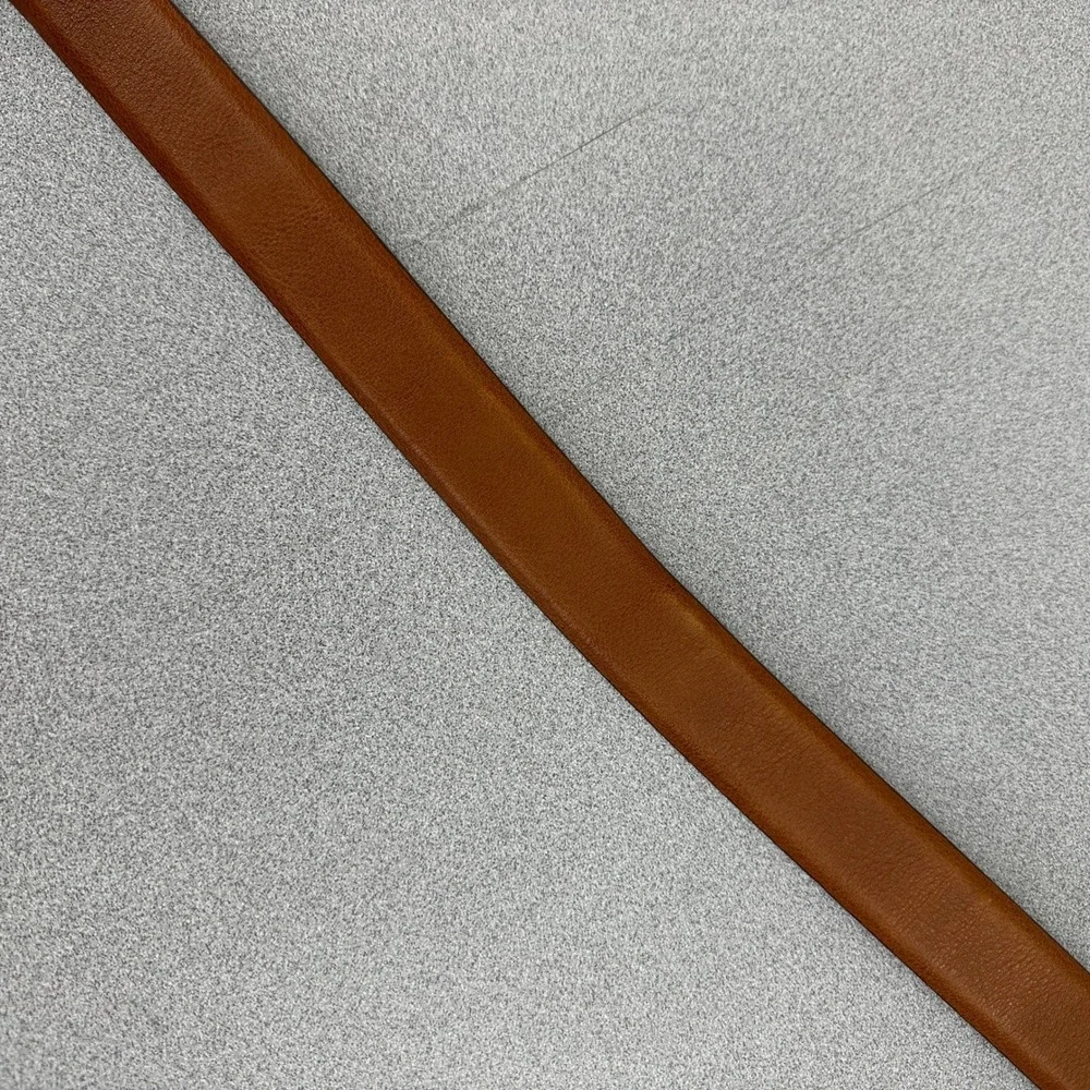 Cole Haan Belt Mens 34 Brown Leather Silver Tone Buckle Classic Everyday Dress